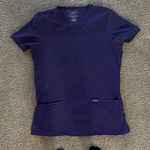 Cherokee V-Neck Scrub Top in Deep Purple